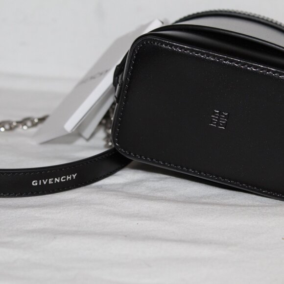 NWT Givenchy Micro Shark Lock Bucket Bag Black Leather - Picture 7 of 12